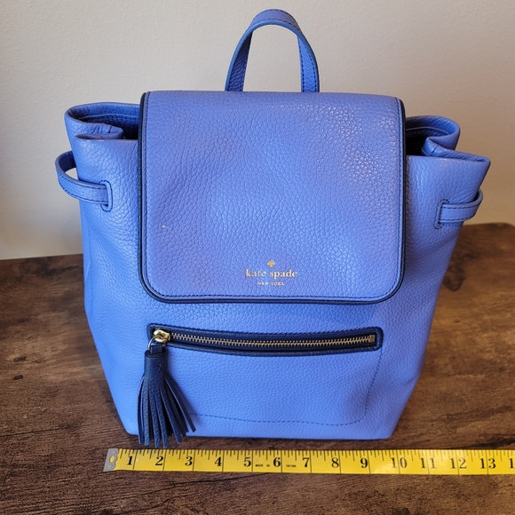 Kate Spade Kacy Chester Street Periwinkle Blue Leather Backpack Purse - Picture 8 of 13